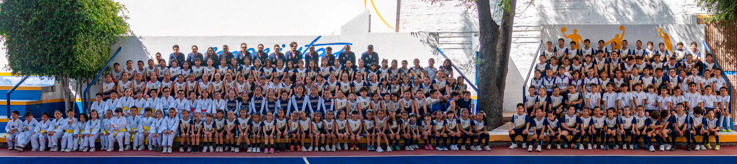 Equipos deportivos de primaria reunidos